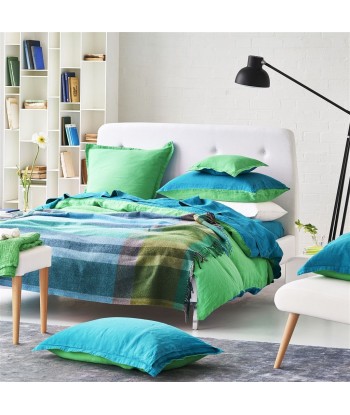 Bampton Emerald Woven Throw pas cher