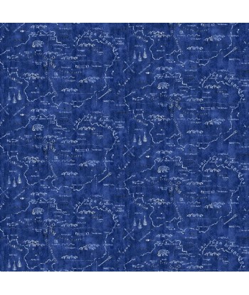 RL Silverton Map Fabric - Denim solde