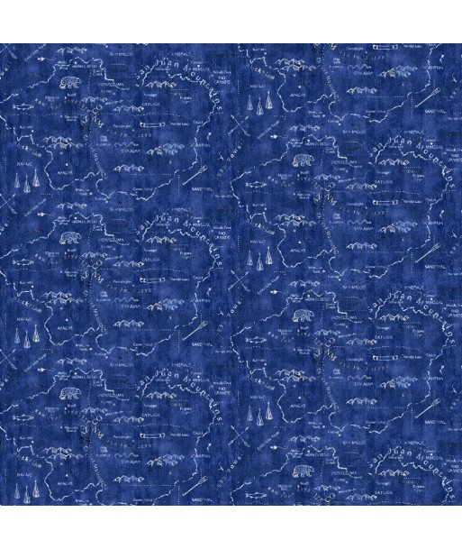 RL Silverton Map Fabric - Denim solde