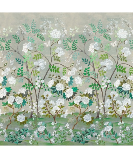 Celadon Oriental Flower Fabric 2024