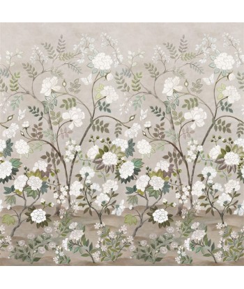 Pale Birch Oriental Flower Fabric la colonne vertébrale