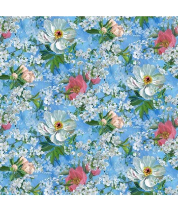 Peony Blossom Sky Fabric vous aussi creer 