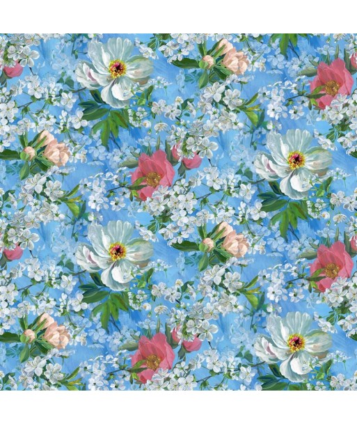 Peony Blossom Sky Fabric vous aussi creer 