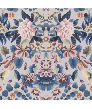 Ikebana Damask Slate Blue Wallpaper solde