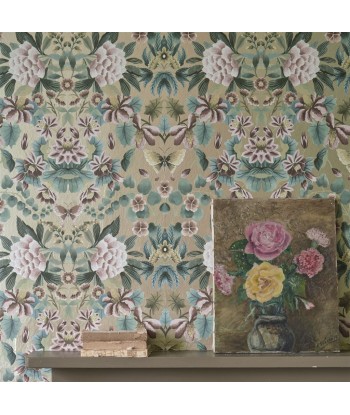 Ikebana Damask Gilver Wallpaper prix