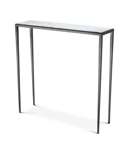 Henley S Console White Marble Bronze brillant des détails fins