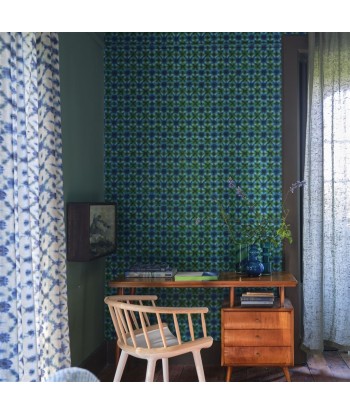 Shibori Emerald Wallpaper basket pas cher