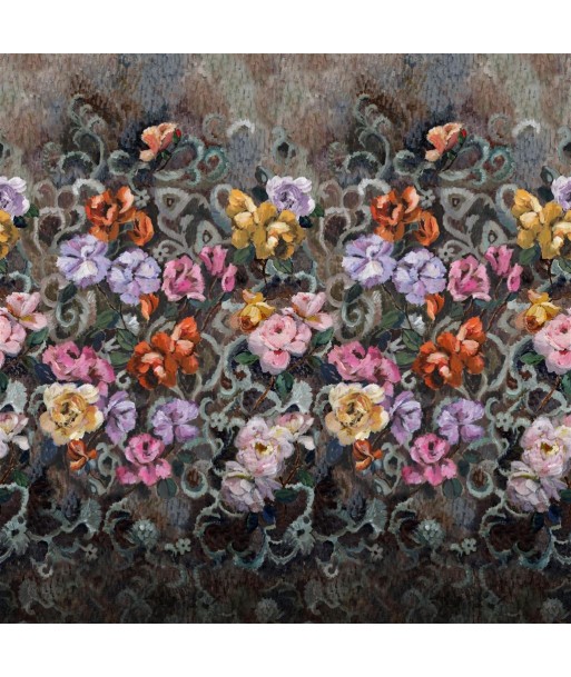 Tapestry Flower Wallpaper Damson le concept de la Pate a emporter 