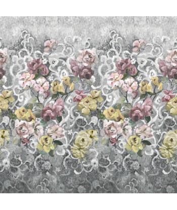 Tapestry Flower Platinum Wallpaper en linge