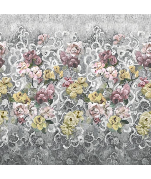 Tapestry Flower Platinum Wallpaper en linge