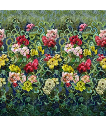 Tapestry Flower Vintage Green Wallpaper pas cher