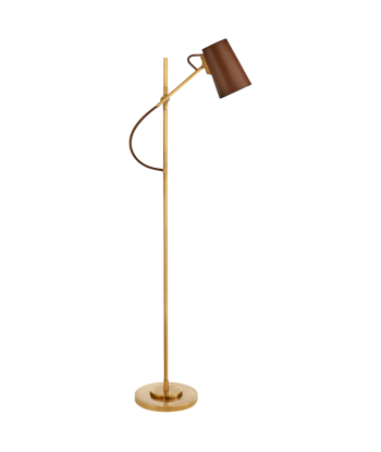 Benton Brass Floor Lamp Saddle Shade destockage