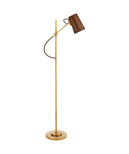 Benton Brass Floor Lamp Saddle Shade destockage