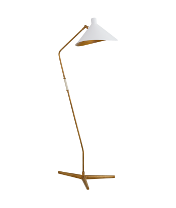 Mayotte Floor Lamp Matt White Brass français