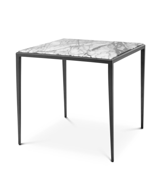 Henley White Marble Bronze Side Table en linge