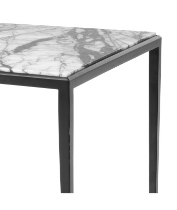 Henley White Marble Bronze Side Table en linge