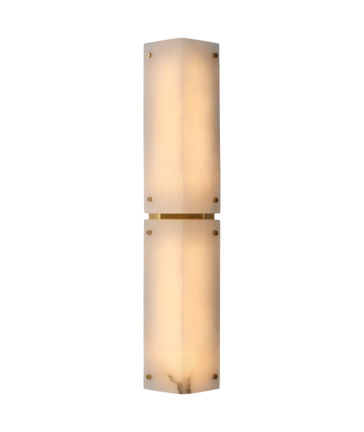 Clayton Wall Lamp 25" Alabaster Brass Le MVP de beaucoup