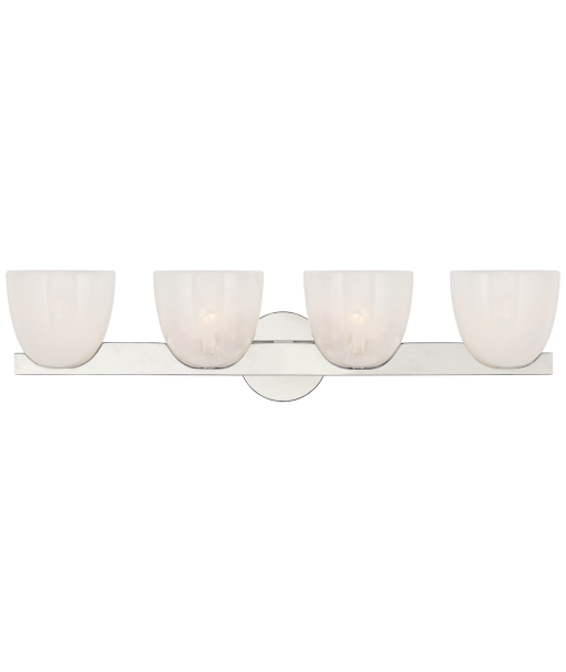 Carola Wall Lamp 4 Lights Nickel White Ribbed Glass de la marque