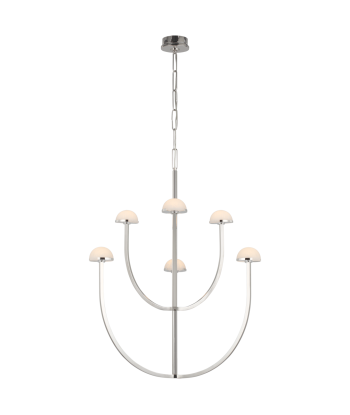 Pedra Large Nickel Chandelier soldes