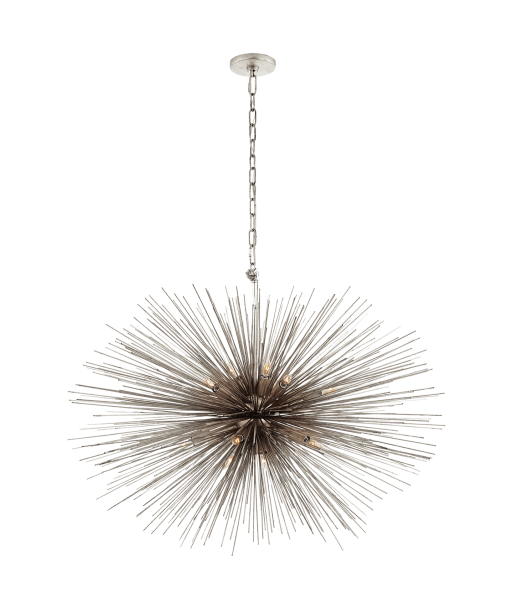 Strada Medium Oval Chandelier in Burnished Silver Leaf online