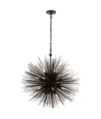 Strada Medium Round Chandelier Aged Iron Kelly Wearstler pas chere