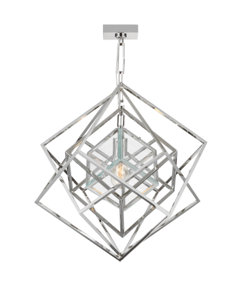 Cubist Small Nickel Chandelier Economisez 