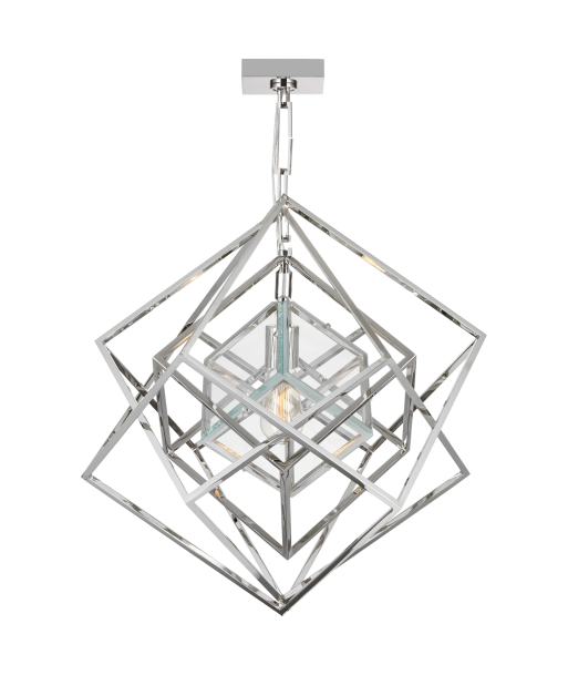 Cubist Small Nickel Chandelier Economisez 