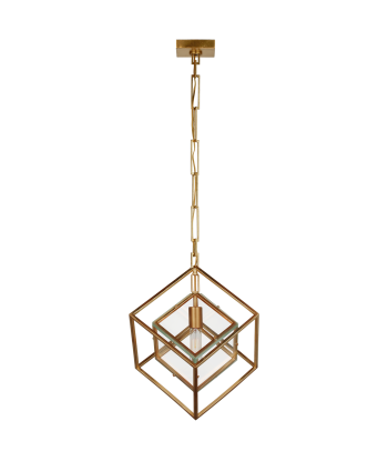 Cubed Medium Gold Pendant Light shop