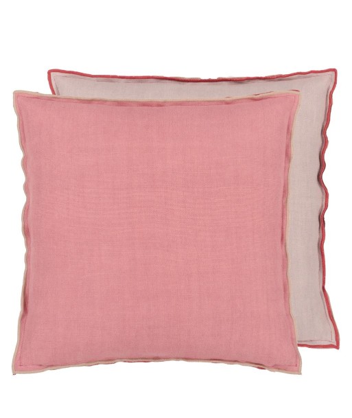 DG Brera Lino Damask Cushion Pink &amp Travertine de France