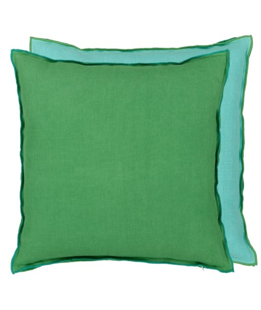 Cushion DG Brera Lino Emerald &amp Capri Linen pas cher