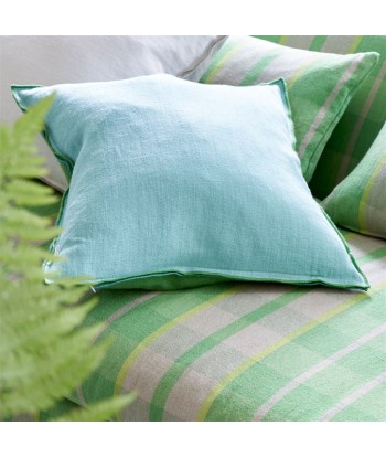 Cushion DG Brera Lino Emerald &amp Capri Linen pas cher