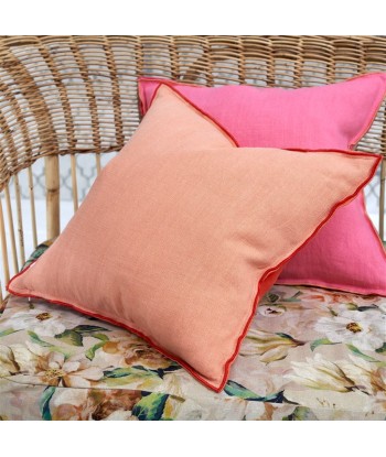 DG Brera Lino Cushion Hibiscus &amp Peach Linen Vous souhaitez 