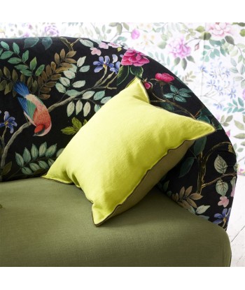 DG Brera Lino Cushion Lime &amp Moss Linen en ligne des produits 