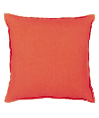 DG Brera Lino Nasturtium &amp Papaya Linen Cushion brillant des détails fins