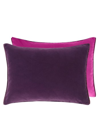 DG Cassia Aubergine &amp Magenta Velvet Cushion Les magasins à Paris et en Île-de-France