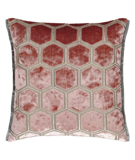 DG Manipur Coral Velvet Cushion en stock