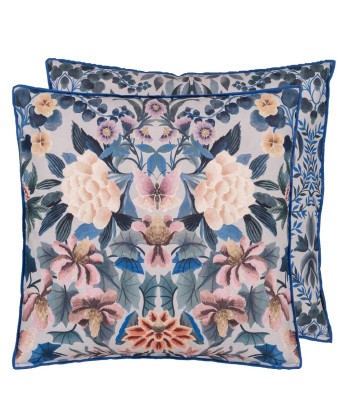 DG Ikebana Damask Slate Blue Cushion prix pour 