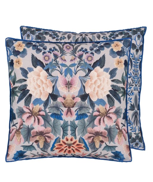 DG Ikebana Damask Slate Blue Cushion prix pour 