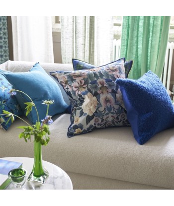 DG Ikebana Damask Slate Blue Cushion prix pour 