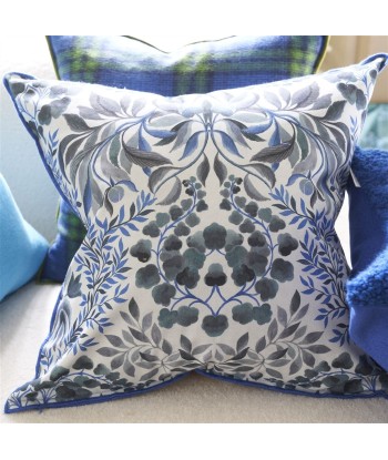 DG Ikebana Damask Slate Blue Cushion prix pour 